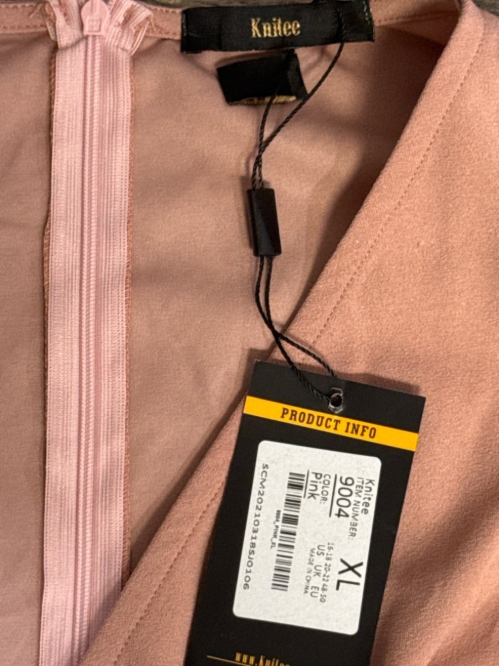 Ruffle-Detail Midi Dress in Dusty Pink - Picture 3 of 4
